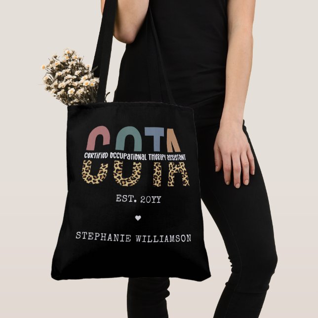 COTA Certified Occupational Therapy Assistant Tote Bag (Close Up)