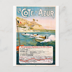 Cote D' Azur, French riviera, boat race, France Postcard