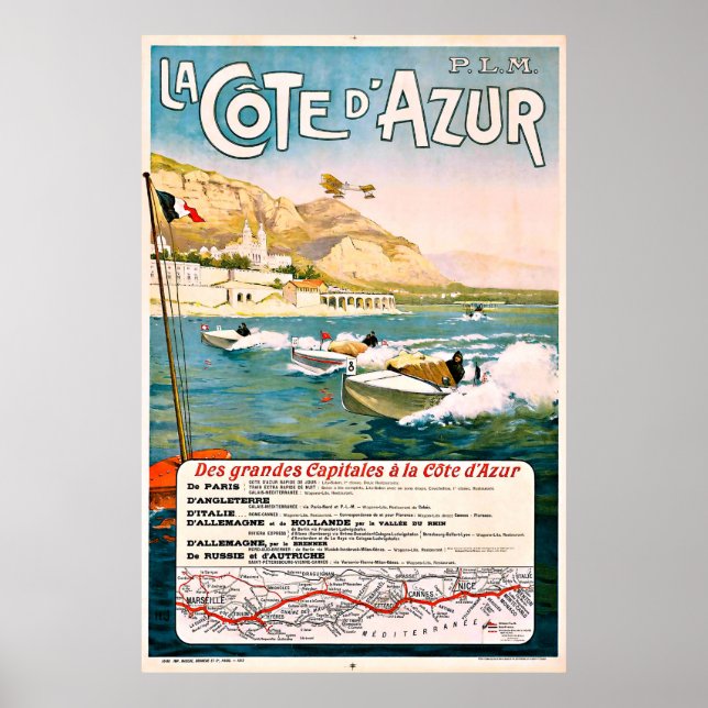 Cote D' Azur, French riviera, boat race, France Poster (Front)
