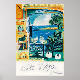 Côte d’Azur Vintage Travel Poster Print, French