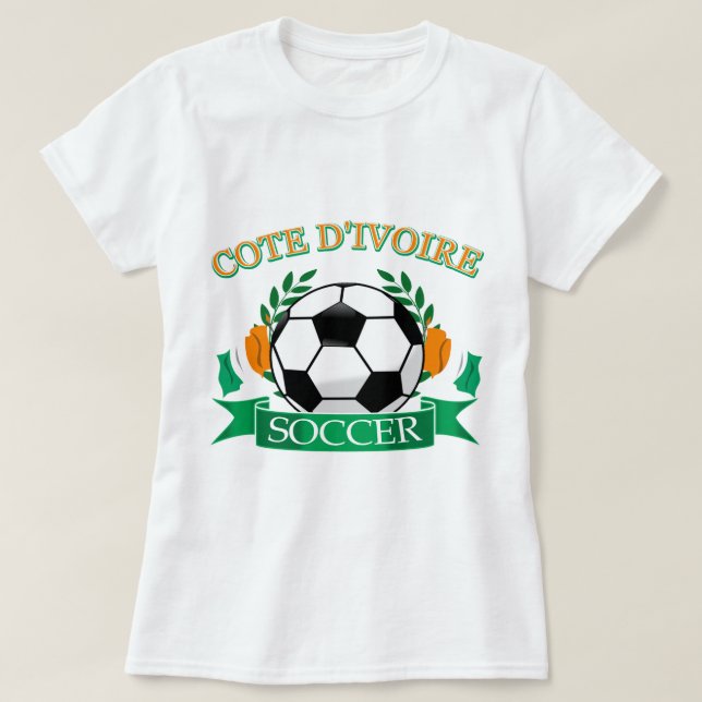 Cote D' Ivoire Soccer Designs T-Shirt (Design Front)