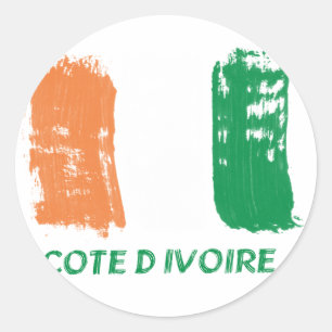 Cote D' Ivore Flag design Classic Round Sticker