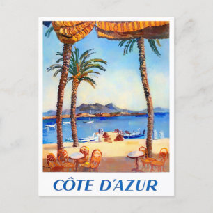 Cote D'Azur France vintage travel Postcard