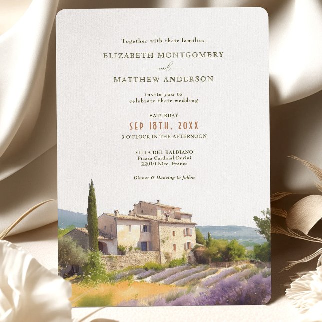 Cote d'Azur French Vineyard Destination Wedding Invitation (Creator Uploaded)