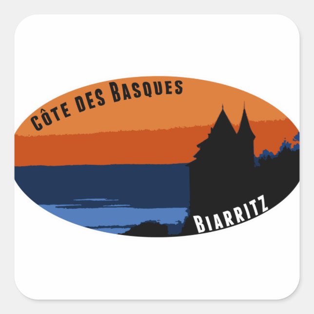 Cote de Basques Biarritz Square Sticker (Front)