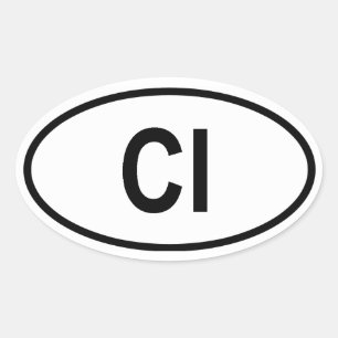 Côte d'Ivoire "CI" Oval Sticker