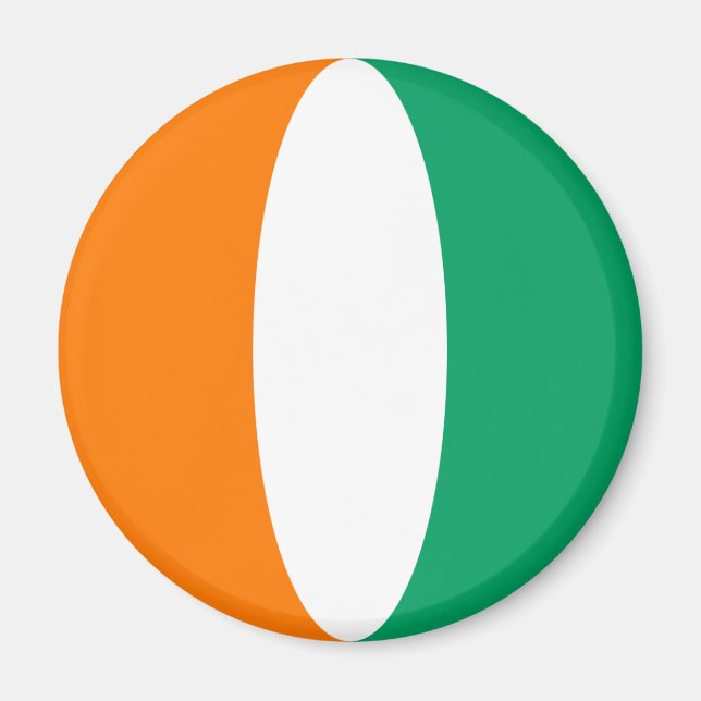 Cote d'Ivoire Fisheye Flag Magnet (Front)