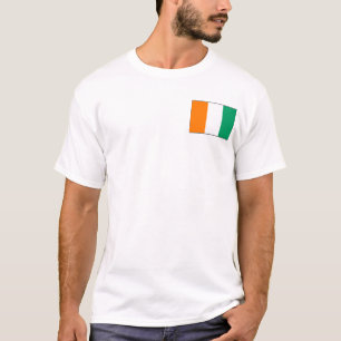 Cote d'Ivoire Flag and Map T-Shirt