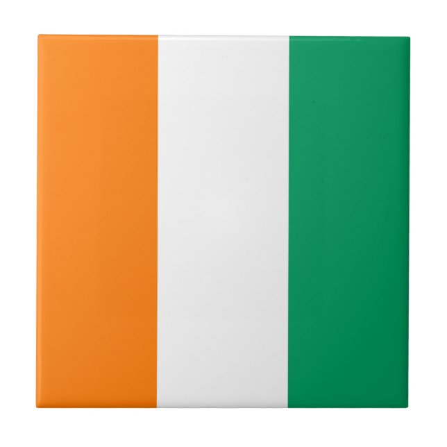 Cote d'Ivoire Flag Ceramic Tile (Front)