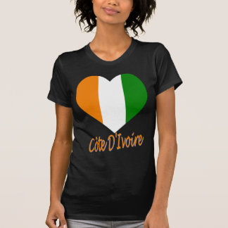 Cote D'Ivoire Flag Heart T-Shirt