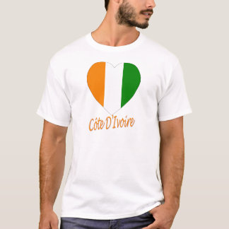 Cote D'Ivoire Flag Heart T-Shirt
