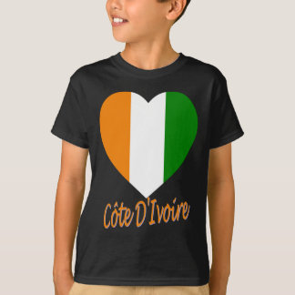 Cote D'Ivoire Flag Heart T-Shirt