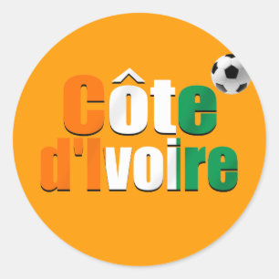 Côte d'Ivoire logo football fans soccer ball gift Classic Round Sticker