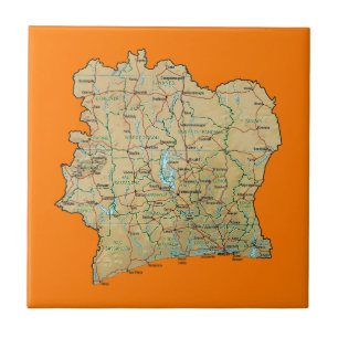Cote d'Ivoire Map Tile