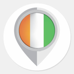 Côte d'Ivoire Pin Location Flag Classic Round Sticker