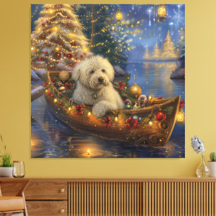 Coton De Tulear Christmas Festive Voyage  Canvas Print