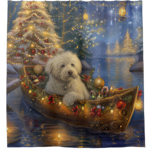Coton De Tulear Christmas Festive Voyage Shower Curtain