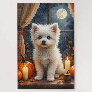 Coton de Tulear Cosy Gothic Halloween Art Jigsaw Puzzle