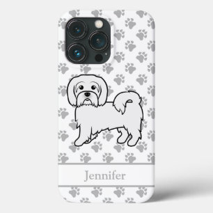 Coton De Tulear Cute Cartoon Dog & Custom Name iPhone 13 Pro Case