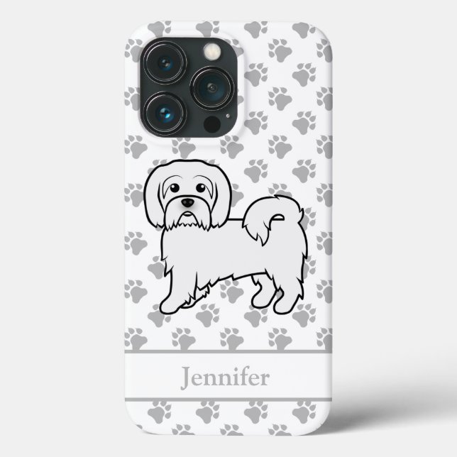 Coton De Tulear Cute Cartoon Dog & Custom Name Case-Mate iPhone Case (Back)