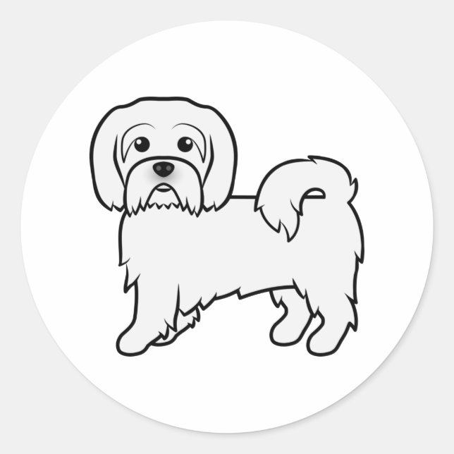 Coton de Tulear Cute Cartoon Dog Illustration Classic Round Sticker (Front)