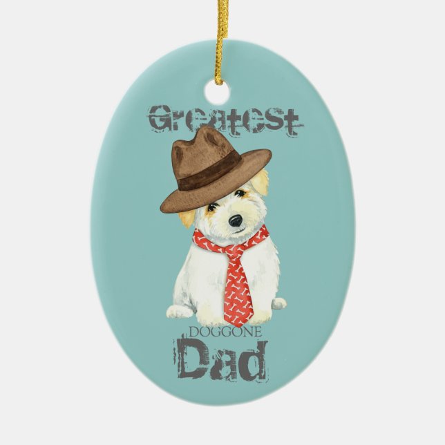 Coton de Tulear Dad Ceramic Ornament (Front)