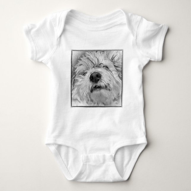 Coton de Tulear dog Baby Bodysuit (Front)