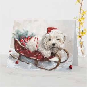 Coton De Tulear Dog Christmas Festive Card