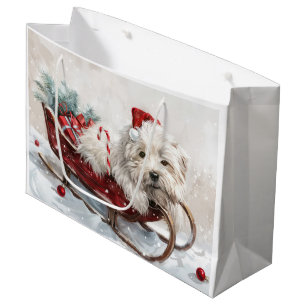 Coton De Tulear Dog Christmas Festive Large Gift Bag
