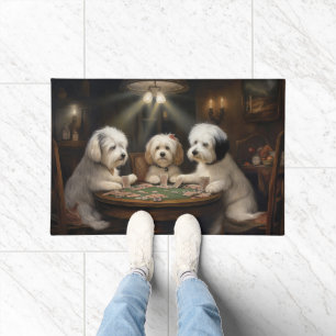 Coton De Tulear Dogs Playing Poker Art Doormat