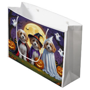 Coton De Tulear Dogs Pumpkin Halloween Funny  Large Gift Bag