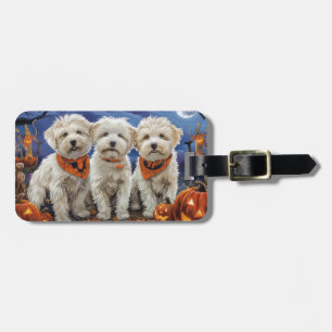 Coton De Tulear Halloween Spooky Luggage Tag
