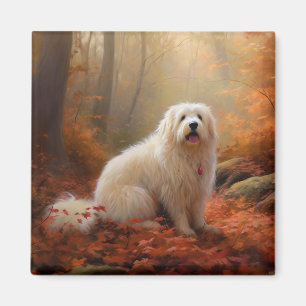 Coton De Tulear in Autumn Leaves Fall Inspire Magnet