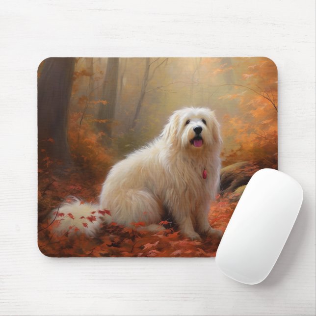 Coton De Tulear in Autumn Leaves Fall Inspire  Mouse Pad (With Mouse)