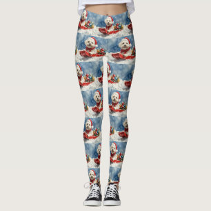 Coton De Tulear in Sledge Let it Snow Christmas Leggings