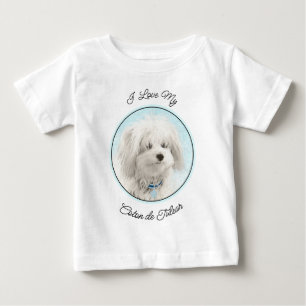 Coton de Tulear Painting - Cute Original Dog Art Baby T-Shirt
