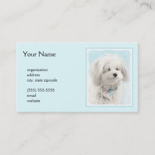 Coton de Tulear Painting - Cute Original Dog Art Business Card