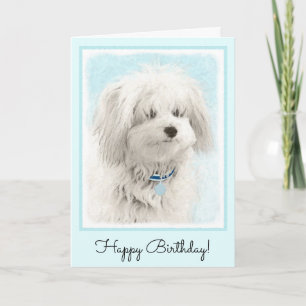 Coton de Tulear Painting - Cute Original Dog Art Card