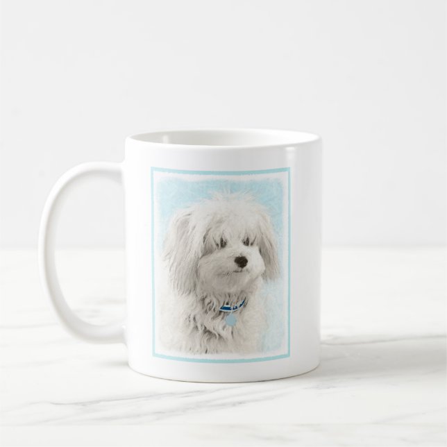 Coton de Tulear Painting - Cute Original Dog Art Coffee Mug (Left)