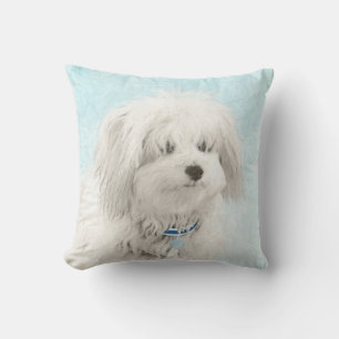 Coton de Tulear Painting - Cute Original Dog Art Cushion