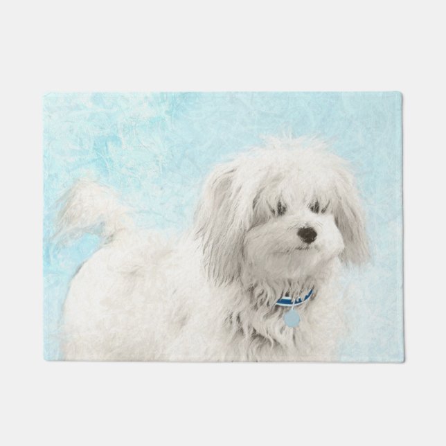Coton de Tulear Painting - Cute Original Dog Art Doormat (Front)