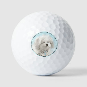 Coton de Tulear Painting - Cute Original Dog Art Golf Balls