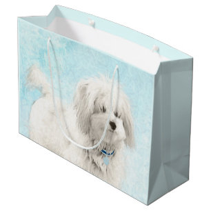 Coton de Tulear Painting - Cute Original Dog Art Large Gift Bag