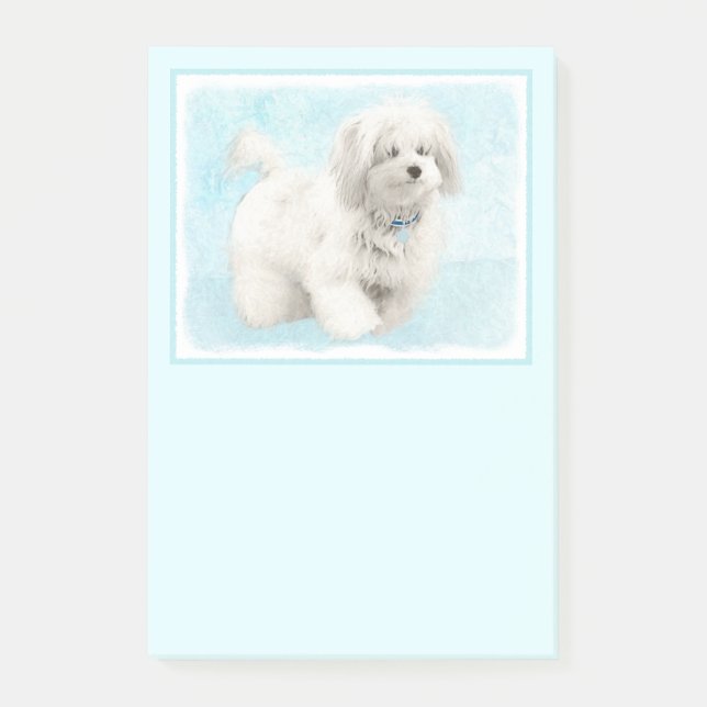 Coton de Tulear Painting - Cute Original Dog Art Post-it Notes (Front)