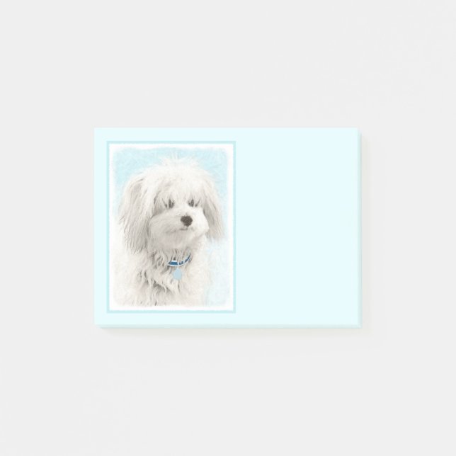Coton de Tulear Painting - Cute Original Dog Art Post-it Notes (Front)