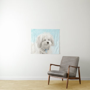 Coton de Tulear Painting - Cute Original Dog Art Tapestry