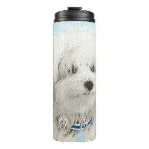 Coton de Tulear Painting - Cute Original Dog Art Thermal Tumbler