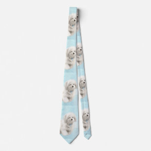 Coton de Tulear Painting - Cute Original Dog Art Tie