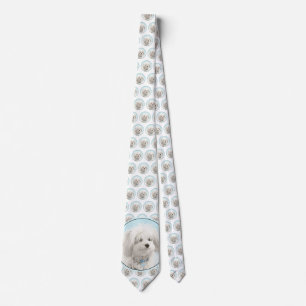 Coton de Tulear Painting - Cute Original Dog Art Tie