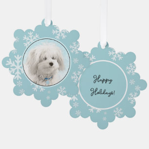 Coton de Tulear Painting - Cute Original Dog Art Tree Decoration Card